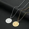 Pendant Necklaces Gold Sunburst Necklace For Women Circle Round Charm Simple Style Stainless Steel Jewelry Sun Choker Collier7739481