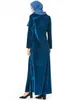 9138 robe décontractée à manches longues brodée en velours d'or pour femmes arabes à la mode (à l'exclusion du foulard)