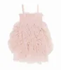 Girls Smocked Dress Pink Tulle Ballet Slip Children Princess Party for Kid Clothes E28128 210610