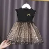 Girls Baby Dress Spring Autumn Clothes Children's Fluffy Tops Little Girl Net Yarn Princess For kids 0-6 Y 211231