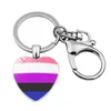 Gay Lesbian Pride Rainbow Heart sleutelhanger hanger met kreeft gesp auto sleutelhanger sleutelhanger paar sleutelhangers LGBT sieraden cadeau