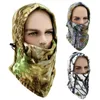 Berets Men's Camouflage Fleece Balaclava Winter Hats Face Mask Scarf Beanie Hiking Army Military Hood Head Cover Tactical Cap