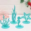 2Pcs Mermaid Party Coral Seaweed Seahorse DIY Felt Decor Table Desktop Ornament Children's Birthday Party Baby Shower Supplies H0910