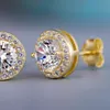 Kubieke zirkoon diamanten oorknopjes zilver roségoud vrouwen oorringen bruiloft mode-sieraden cadeau wil en zanderig