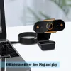 جديد HD 2K كاميرا 1080P كاميرا الكمبيوتر مع ميكروفون بث مباشر مكالمة فيديو المؤتمر Workcamara Web Para PC # G3