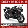 Yamaha Yzfr3 YZF-R25 YZFR25 14-18 Bodywork 102no.49 Yzf Gloss Black R 3 25 R3 R25 14 15 16 18 YZF-R3 2014 2015 2016 2017 2017 2017 OEM 페어링 키트