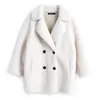 Pak revers losbont een korrel fluwelen jas dames winter plus maten groot formaat hoogwaardige top tweedelige broek
