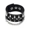 Bracelets de charme Le bracelet en cuir de ceinture de tube de chaîne de style punk 2022 pour hommes est toujours réglable rivet homme must-have gif