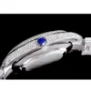 Orologi da uomo con diamanti pieni Orologio meccanico automatico Cinturino in acciaio inossidabile da 41 mm Specchio con zaffiro Movimento 2824 Orologio da polso classico blu ghiaccio impermeabile