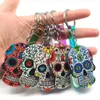 Chaveiros Calavera Mexicana Crânio Chaveiro Chaveiro Chaveiros Laser Dazzle Corda Do Relógio Crânio Chave Chave Bag Charme Doce Presente G1019