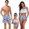 Bikini Beach Shorts Mamma mig Kläder Baddräkt Mom Outfits ser mor och dotter familjen matchande badkläder 210417