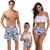 Bikini Beach Shorts Мама Меня Одежда Купальник Мама Настройки Смотреть Смотреть Матери и Дочь Семья Соответствующие Купальники 210417