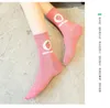 Женские носки хлопчатобумажные милые розовые цвета stawbery дамы девушки гусеничная проверка полосатые сетки трубки носок винтаж meias sox