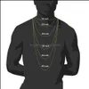 Tennis Graduated Necklaces Pendants Jewelry Mens Diamond Iced Out Tennis Gold Chain Fashion Hip Hop Necklace M 4Mm 5Mm Drop Del7562631