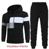 Mäns mode tryckta hooded kostymer höst vinter hoodie + byxor 2-stycken kostym sport tracksbuit 211220