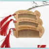 Care & Styling Tools Hair Productshair Brushes Peach Portable Small Wooden With Tassel Classic Craft Comb Drop Delivery 2021 Ku4Nn