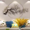 Chinese stijl woonkamer achtergrond creatieve thuis pijnboom decoratie restaurant muur opknoping 210414
