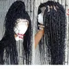 Fashion 180density full Beautiful Goddess box braids Lace front wig handmade curly braids Cornrow wig for black women6452364