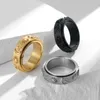 Cluster Rings Vintage Stainless Steel Sun Moon Star Spinner Ring For Women Men Stress Release Rotatable Fidget Hiphop Biker Jewelry