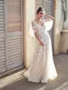 2021 Elegant Wedding Dress Sexy V Neck Backless Lace Appliques Bridal Gowns Custom Made Sweep Train A Line Dresses Robe De Mariee