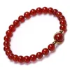 هذا العام Red Agate Transfer Bead Bead Bracelet Strawberry Crystal Peach Blossom Amethyst Simple Sens