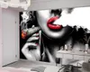 Aangepaste karakter 3d behang roken sexy schoonheid romantische mooie karakters sfeervolle interieur decoratie wallpapers280d