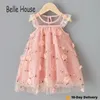 Summer Cute Dresses Lovely Style Girl Party Birthday Embroidery Lace Mesh Dress Baby Super Beautiful Gauze Skirt Princess Vestido