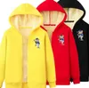 Meninos mais hoodies de lã crianças outono e inverno urso com capuz acolchoado jaqueta infantil gc696