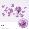 1 boîte 3D papillon ongles paillettes Nail Art flocons tranches bricolage UV Gel accessoires charme manucure décorations 12 couleurs en option