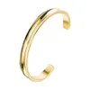 Aço inoxidável pulseira de cabelo bracelete C-shaped aberto arco côncavo arco groove banda de borracha ouro cor titanium aço punho pilhas Q0717