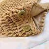 Personalized palm bohemian boho braided tote paper beach crochet straw handbag292q