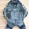 Vår sommar hundkläder denim jeans jumpsuit byxor chihuahua Yorkie kläder valpkläder poodle pomeranian husdjur outfit coat 210401