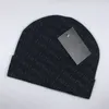 Mens Letter Beanie Caps Autumn Thicken Knitted Skull Cap For Women Black Cold Proof Cotton Hat
