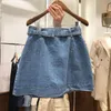 Nomikuma jeans saias mulheres coreano cinto de cintura alta saia causal bolso -aline mini demina primavera nova faldas mujer 6f404 210427