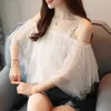 Fashion chiffon blouse womens clothing white blouse sexy women shirts short sleeve blouses lace women tops 1988 50 210528