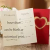 (20 pièces/lot) carte d'invitation de mariage en argent coeurs d'amour Invitations de mariage rouge avec enveloppe pour la décoration de fête CX061W