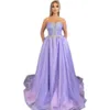 Lila Ballkleid A-Linie 2022 Spitzenapplikationen Naher Osten Robe de Soirèe de Mariage Quinceanera Porm Kleider