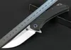 RM102 Flipper Folding Knife 5Cr13Mov Satin Drop Point Blade G10 + Stainless Steel Handle Ball Bearing EDC Pocket Knives