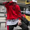 11 BYBB'S DARK Harajuku Hoodies Sweatshirts Mann Seite Bänder Zerrissene Mode Pullover Hoodies Streetwear Sweatshirt Gothic Tuch 211014