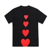 top qualité comm des garcons Japon mens designer t-shirt imprimé Coeur rouge T-shirt à manches courtes Hommes femmes vêtements coton T-shirt été