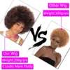 Afro peruk kort fluffigt hår peruker för svarta kvinnor kinky lockigt syntetiskt hår för fest dans cosplay peruker med bangs s0903