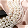 チョーカーのネックレスペンダントジュエリーチョッカーエレガントな白い模倣真珠チョーカーネックレス女性のためのビッグラウンドウェディングチャームファッションジュエリー