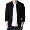 Maglione da uomo primaverile cardigan solido cappotto lavorato a maglia a maniche lunghe cerniera intera lana casual slim abbigliamento autunnale maschile 210809