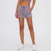 ESSENTIAL Leisure Nylon Yoga Gym Workout Shorts Women L-173 Anti-sweat High Waist Drawstring Running Sport Shorts with Pocket