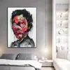 Abstrait femme visage affiches peinture murale peinture murale pour salon portrait moderne décor à la maison imprimés colorés