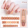 Wholesale DIY Frosted False Nails Tips Solid Color Fake Nail Tip High-gloss Water Ripples Medium Short Length Detachable Manicure Decoration