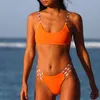 Sexy Brazilian Swimsuit Female Neon Pink Bikini Set Bandage Swimwear Women Bathers String Push Up Biquini Plus Size Bathing Suit 210520