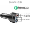 Nieuwe 3.0 Quick Charge Sigarettenaansteker 7A QC3.0 Turbo Snel Opladen Auto-oplader 4 USB Auto Mobiele Telefoon oplader voor iPhone 8 7 X