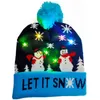 Christmas LED flashing light Beanie hat Led Winter Warm Pom Knit Hats christmas hat led