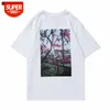 Podwójna linia California Limited nadruk Okoła szyi bawełniana krótka rękawowa T-shirt #8Z4S9292068